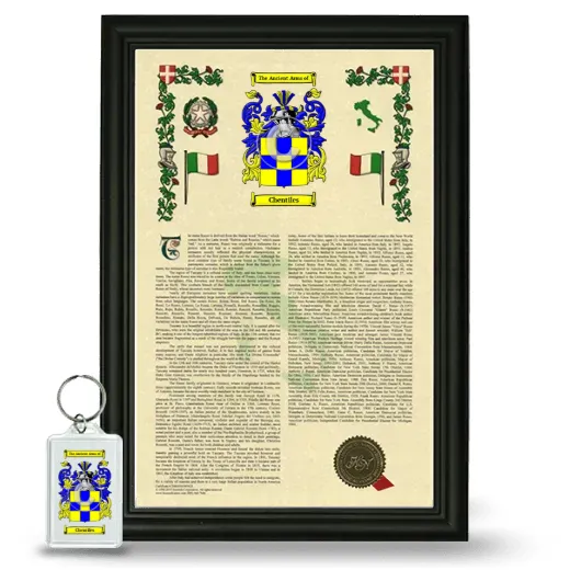 Chentiles Framed Armorial History and Keychain - Black