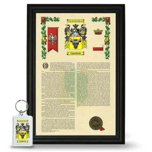 Chmielinski Framed Armorial History and Keychain - Black