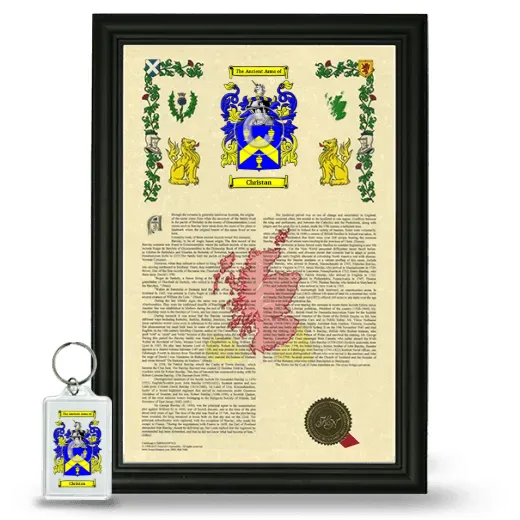 Christan Framed Armorial History and Keychain - Black