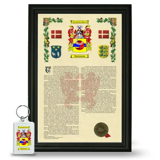 Christansen Framed Armorial History and Keychain - Black