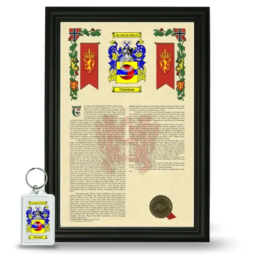 Christiana Framed Armorial History and Keychain - Black