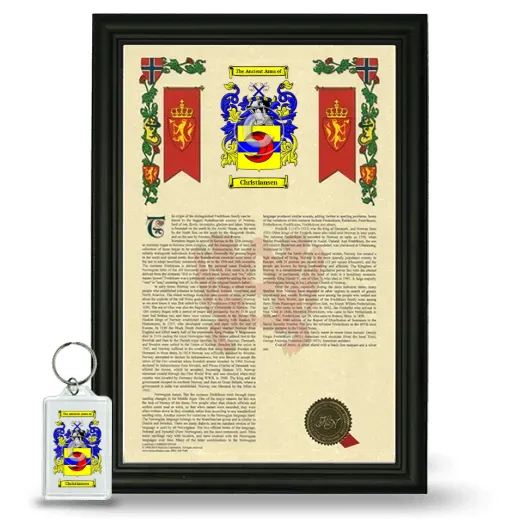Christiansen Framed Armorial History and Keychain - Black