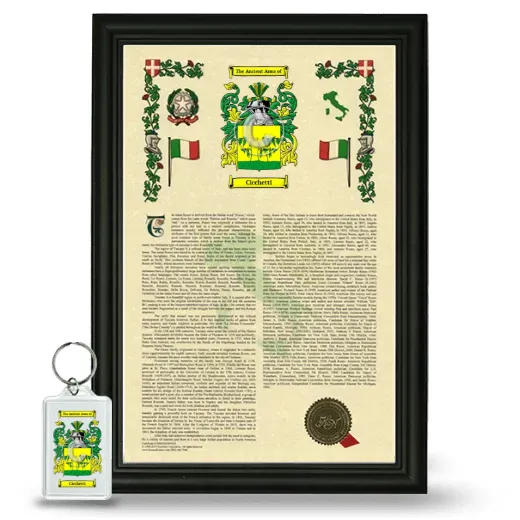 Cicchetti Framed Armorial History and Keychain - Black