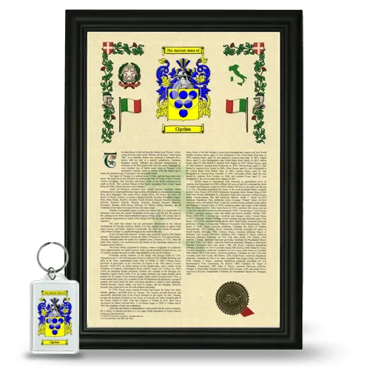 Ciprian Framed Armorial History and Keychain - Black