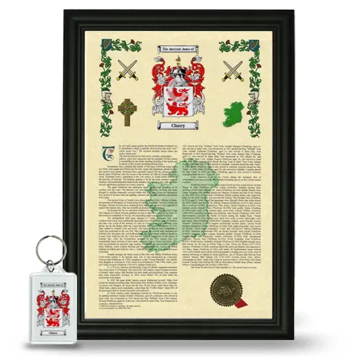Clancy Framed Armorial History and Keychain - Black