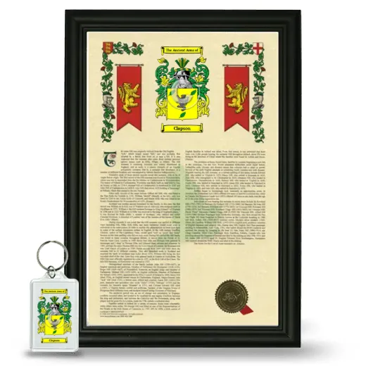 Clapson Framed Armorial History and Keychain - Black
