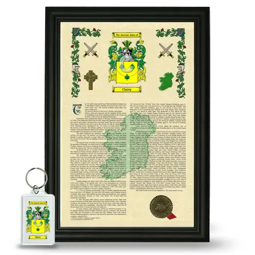 Clarey Framed Armorial History and Keychain - Black