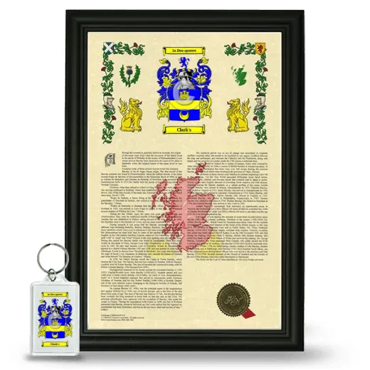 Clark's Framed Armorial History and Keychain - Black