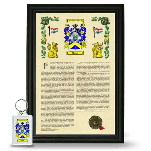 Clavier Framed Armorial History and Keychain - Black