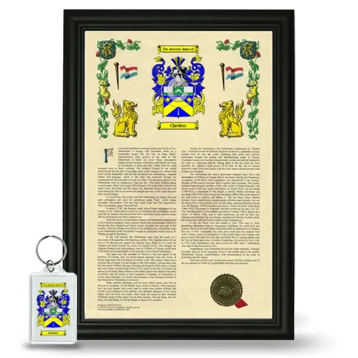 Claviers Framed Armorial History and Keychain - Black