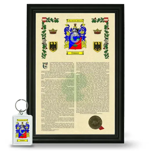 Clemmer Framed Armorial History and Keychain - Black