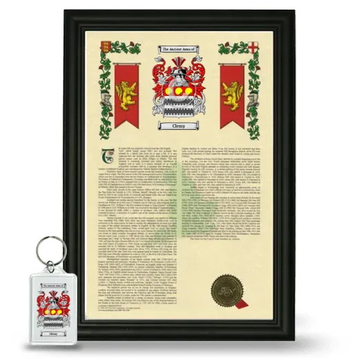 Clemy Framed Armorial History and Keychain - Black