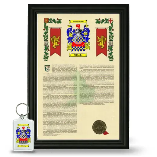 Clifforthy Framed Armorial History and Keychain - Black