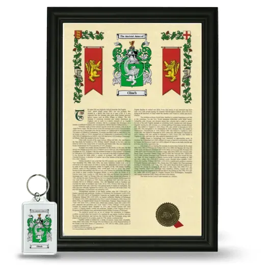 Clinch Framed Armorial History and Keychain - Black