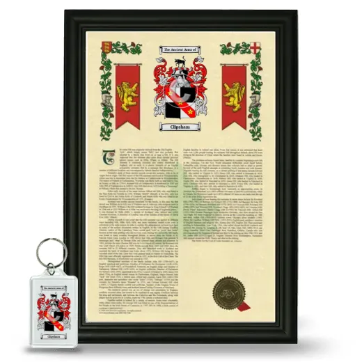 Clipsham Framed Armorial History and Keychain - Black