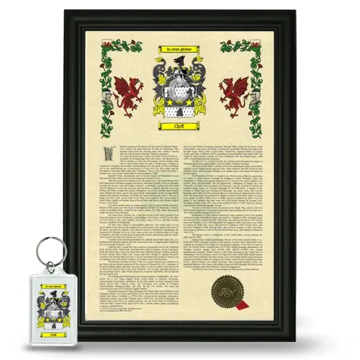 Clyff Framed Armorial History and Keychain - Black