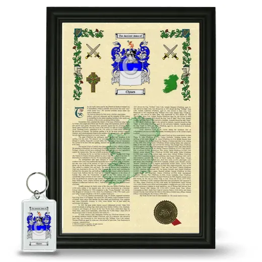 Clynes Framed Armorial History and Keychain - Black
