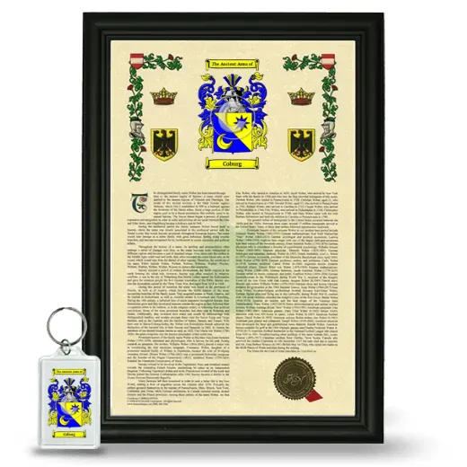 Coburg Framed Armorial History and Keychain - Black