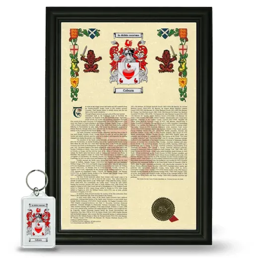 Coburn Framed Armorial History and Keychain - Black