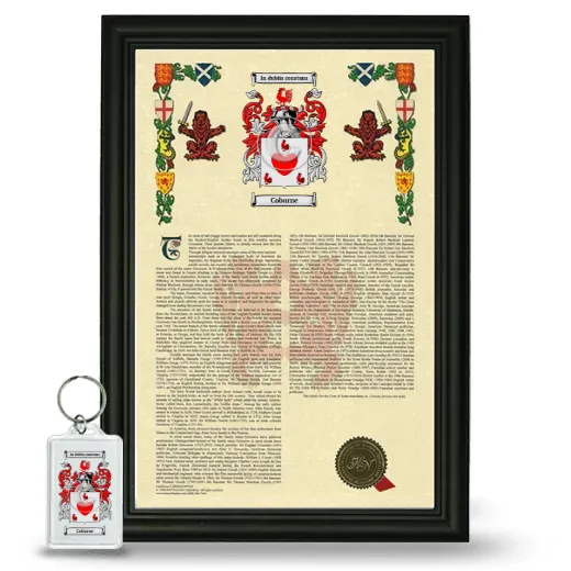 Coburne Framed Armorial History and Keychain - Black