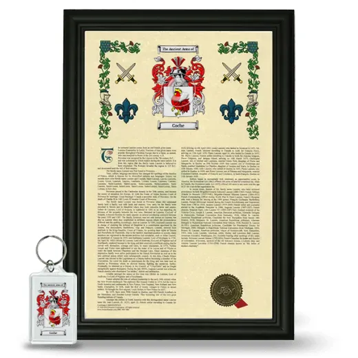 Coche Framed Armorial History and Keychain - Black