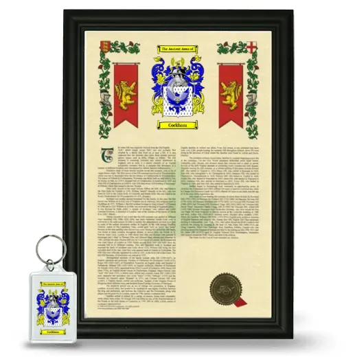 Cockham Framed Armorial History and Keychain - Black