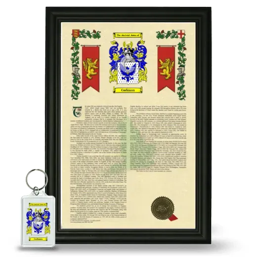 Cockman Framed Armorial History and Keychain - Black