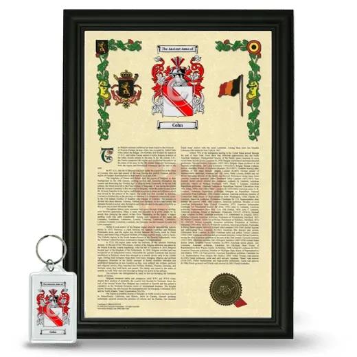 Cohn Framed Armorial History and Keychain - Black