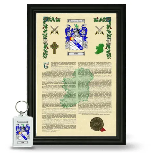 Coin Framed Armorial History and Keychain - Black