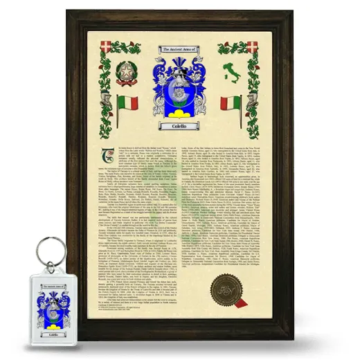 Colello Framed Armorial History and Keychain - Brown