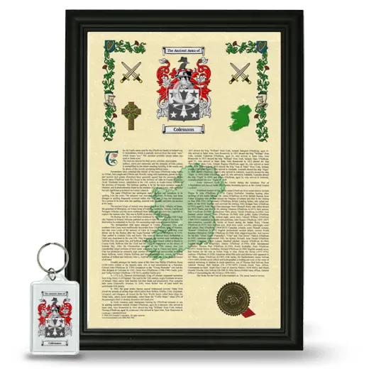 Colemans Framed Armorial History and Keychain - Black