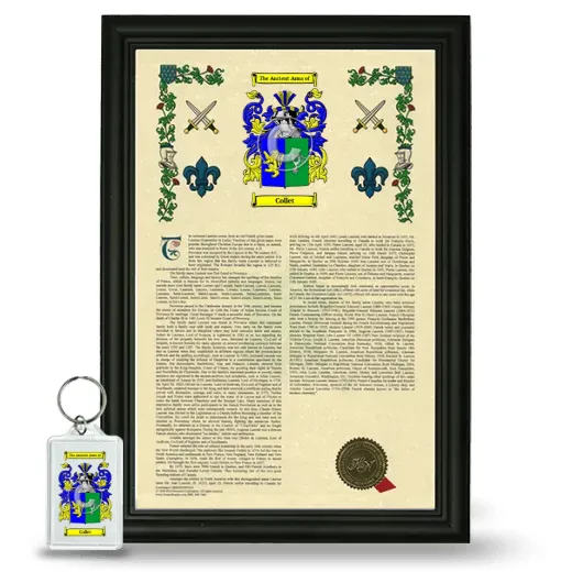 Collet Framed Armorial History and Keychain - Black