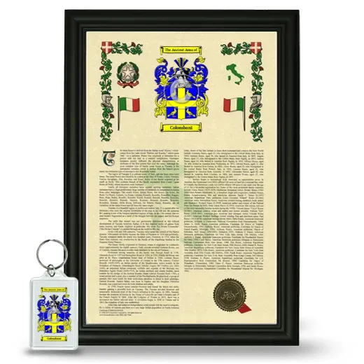 Colombani Framed Armorial History and Keychain - Black