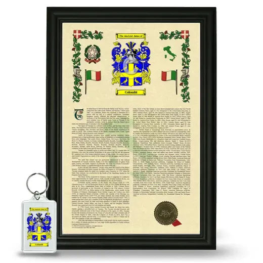 Colombi Framed Armorial History and Keychain - Black