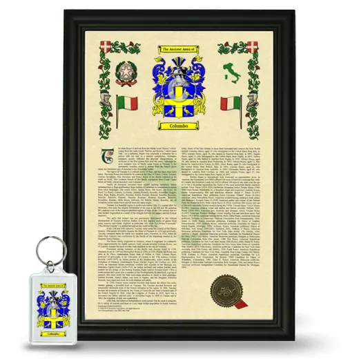 Columbo Framed Armorial History and Keychain - Black