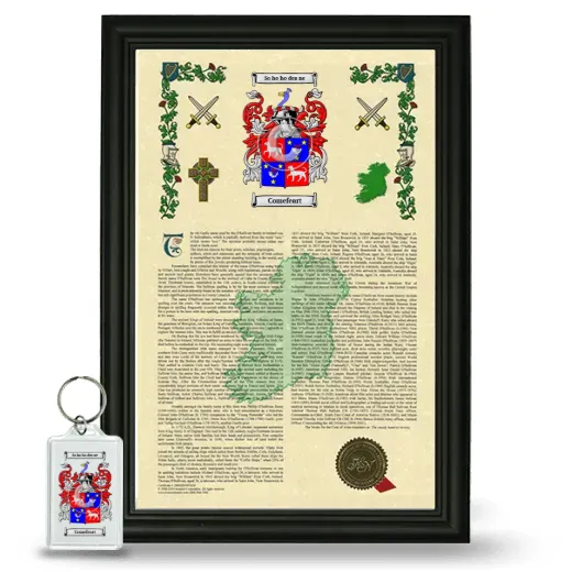 Comefeart Framed Armorial History and Keychain - Black