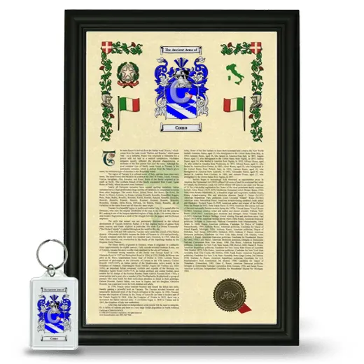 Como Framed Armorial History and Keychain - Black