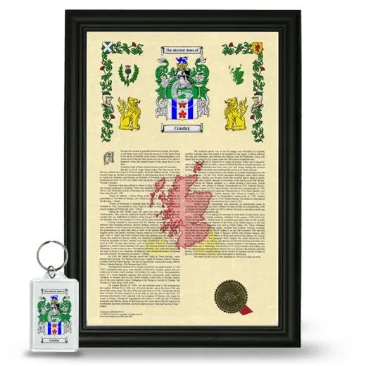 Conday Framed Armorial History and Keychain - Black