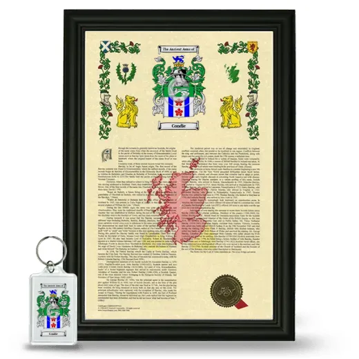 Condie Framed Armorial History and Keychain - Black