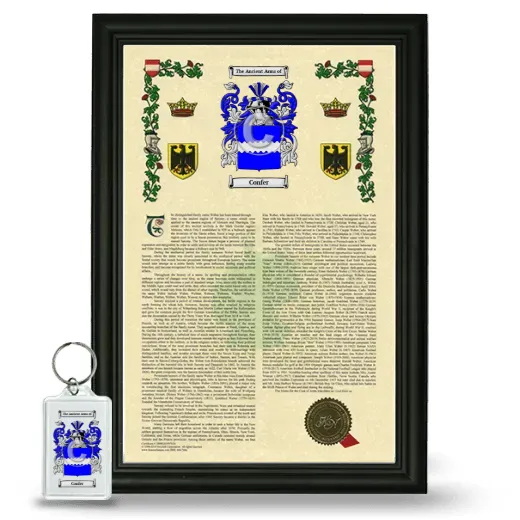 Confer Framed Armorial History and Keychain - Black