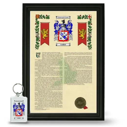 Cooksie Framed Armorial History and Keychain - Black