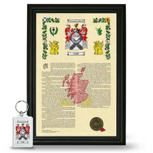 Corbie Framed Armorial History and Keychain - Black