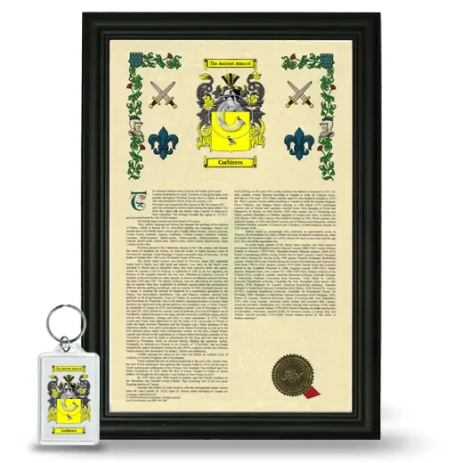 Corbieres Framed Armorial History and Keychain - Black