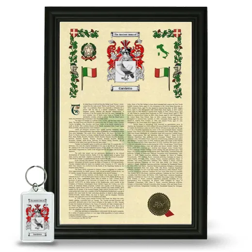 Corvietto Framed Armorial History and Keychain - Black