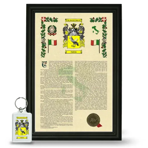 Corvos Framed Armorial History and Keychain - Black