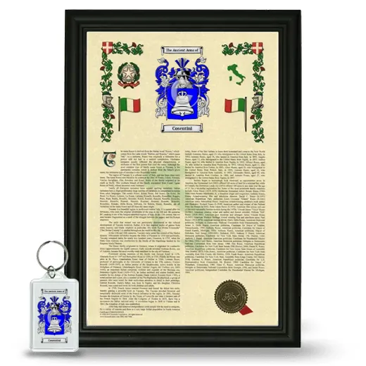 Cosentini Framed Armorial History and Keychain - Black