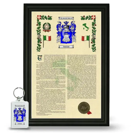 Cosenza Framed Armorial History and Keychain - Black