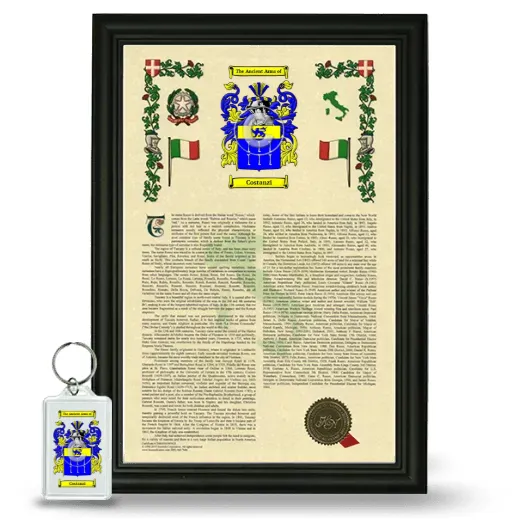 Costanzi Framed Armorial History and Keychain - Black