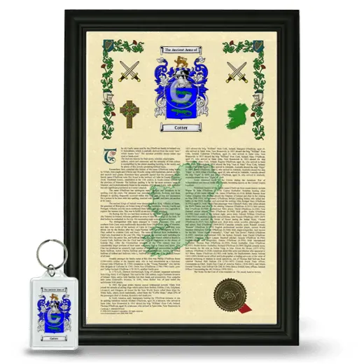 Cotter Framed Armorial History and Keychain - Black