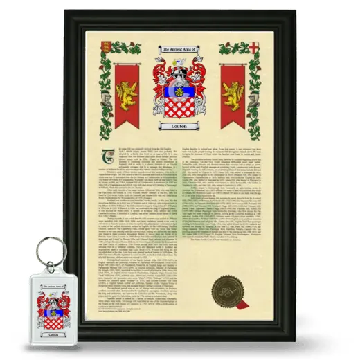 Couton Framed Armorial History and Keychain - Black